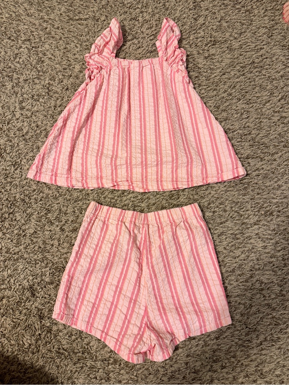 H&M Toddler Girl Pink Striped Outfit Set - Picture 4 of 7